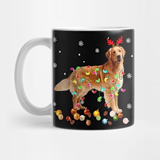 Golden Retriever Christmas Lights Funny Xmas Dog Lover Mug